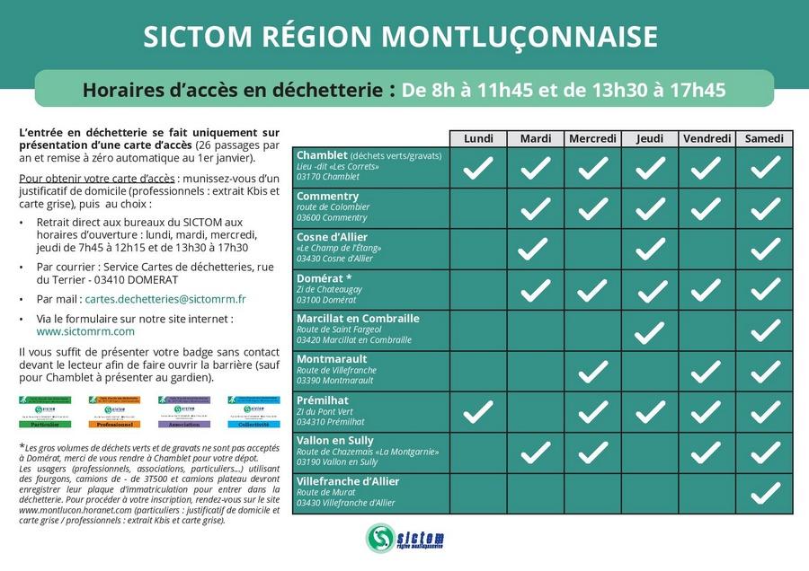 240123 nouveaux horaires dechetterie